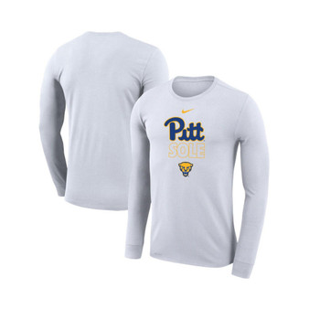 Men's White Pitt Panthers On Court Bench Long Sleeve T-shirt