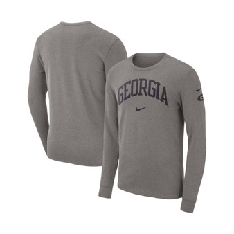 Men's Heather Gray Georgia Bulldogs Arch 2-Hit Long Sleeve T-shirt