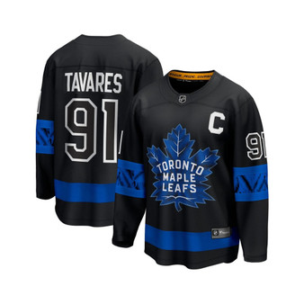 Men's Branded John Tavares Black Toronto Maple Leafs Alternate Premier Breakaway Reversible Player Jersey