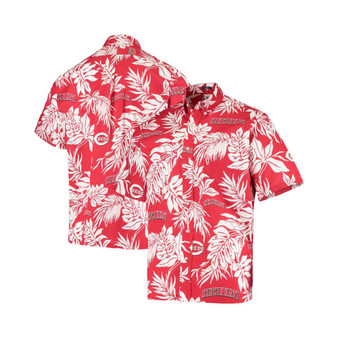 Men's Red Cincinnati Reds Aloha Button-Down Shirt