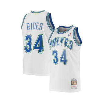 Men's Isaiah Rider White Minnesota Timberwolves 1995-96 Hardwood Classics Swingman Jersey