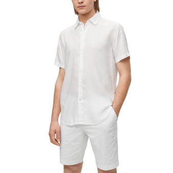 Men's Patterned Slim-Fit Oxford Shirt