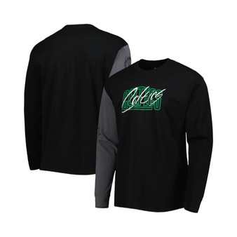 Men's Black Boston Celtics Courtside Versus Flight MAX90 Long Sleeve T-shirt