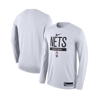 Men's White Brooklyn Nets 2022/23 Legend On-Court Practice Performance Long Sleeve T-shirt
