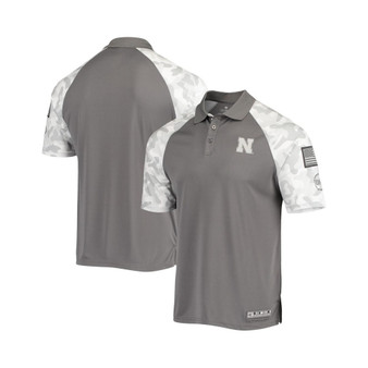 Men's Gray, Camo Nebraska Huskers OHT Military-Inspired Appreciation Raglan Zoomie Polo Shirt