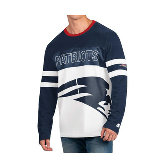 Men's Navy, White New England Patriots Halftime Long Sleeve T-shirt