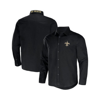 Men's NFL x Darius Rucker Collection by Black New Orleans Saints Convertible Twill Long Sleeve Button-Up Shirt