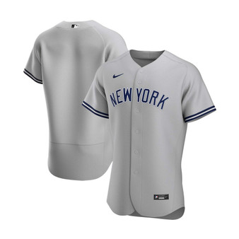 Men's Gray New York Yankees Road Authentic Team Jersey