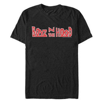 Boys N The Hood Men's Red Movie Logo White Outline Short Sleeve T- shirt
