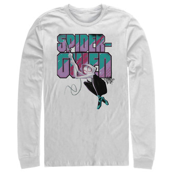 Marvel Men's Spider-Man Into the Spider-Verse Spider-gwen Swinging, Long Sleeve T-shirt