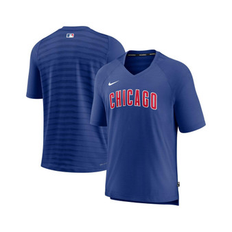 Men's Royal Chicago Cubs Authentic Collection Pregame Raglan Performance V-Neck T-shirt