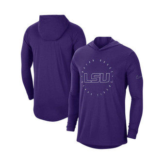 Men's Purple LSU Tigers Campus Tri-Blend Performance Long Sleeve Hooded T-shirt
