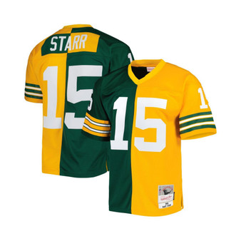 Men's Bart Starr Green, Gold Green Bay Packers 1969 Split Legacy Replica Jersey