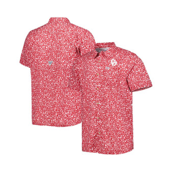 Men's Crimson Oklahoma Sooners Super Slack Tide Omni-Shade Team Button-Up Shirt
