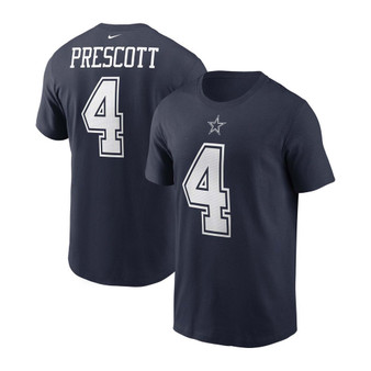 Men's Dak Prescott Navy Dallas Cowboys Name and Number T-shirt