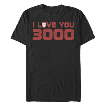 Marvel Men's Avengers Endgame I Love You 3000 Iron Man Helmet, Short Sleeve T-shirt