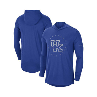 Men's Royal Kentucky Wildcats Campus Tri-Blend Performance Long Sleeve Hooded T-shirt