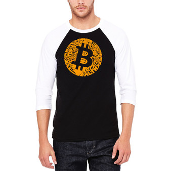 Men's Bitcoin Raglan Word Art T-shirt