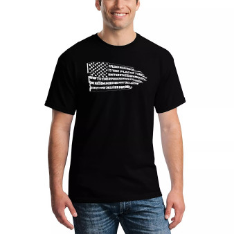 Men's Pledge of Allegiance Flag Word Art T-shirt