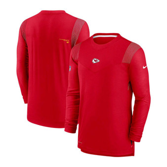 Men's Red Kansas City Chiefs Sideline Player UV Performance Long Sleeve T-shirt