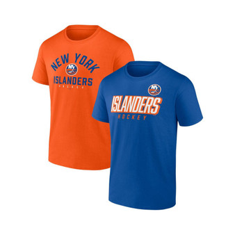 Men's Branded Royal, Orange New York Islanders Wordmark Two-Pack T-shirt Set
