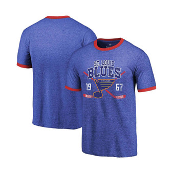 Men's Blue St. Louis Blues Buzzer Beater Tri-Blend Ringer T-shirt