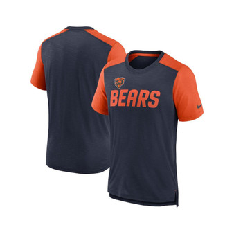 Men's Heathered Navy, Heathered Orange Chicago Bears Color Block Team Name T-shirt