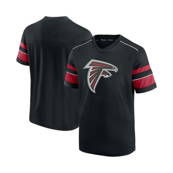 Men's Black Atlanta Falcons Textured Hashmark V-Neck T-shirt