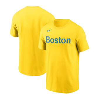 Men's Gold Boston Red Sox City Connect Wordmark T-shirt