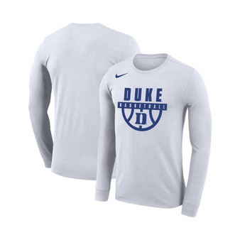 Men's White Duke Blue Devils Basketball Drop Legend Long Sleeve Performance T-shirt