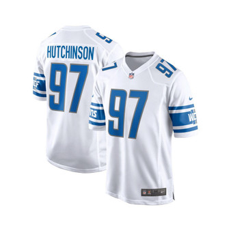 Men's Aidan Hutchinson White Detroit Lions 2022 NFL Draft First Round Pick Game Jersey