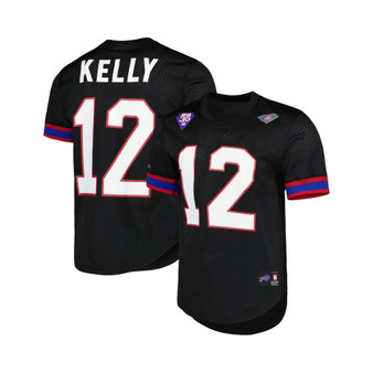 Men's Jim Kelly Black Buffalo Bills Retired Player Name and Number Mesh Top