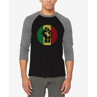 Men's Raglan Baseball Word Art Get Up Stand Up T-shirt