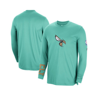 Men's Mint Charlotte Hornets 2022/23 City Edition Pregame Warmup Long Sleeve Shooting Shirt