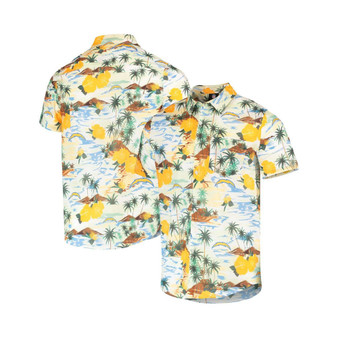 Men's Cream Los Angeles Chargers Paradise Floral Button-Up Shirt