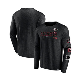 Men's Branded Heather Black Atlanta Falcons High Whip Pitcher Long Sleeve T-shirt