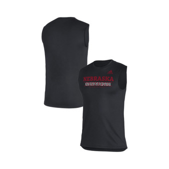 Men's Black Nebraska Huskers Sideline Football Locker Creator AEROREADY Sleeveless T-shirt