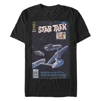 Star Trek Men's The Original Series Retro Spock Vs. Slott Comic Short Sleeve T-Shirt