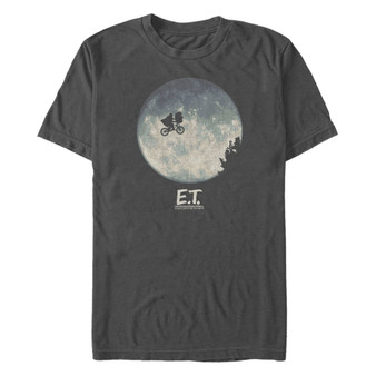 E.T. the Extra-Terrestrial Men's Infamous Flying Bike Scene Silhouette Logo Short Sleeve T-Shirt