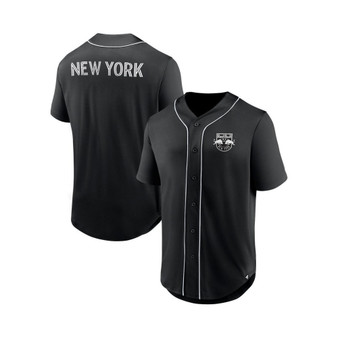 Men's Branded Black New York Red Bulls Third Period Fashion Baseball Button-Up Jersey