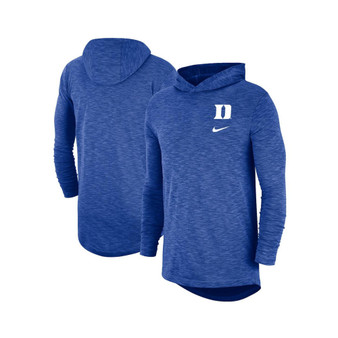 Men's Royal Duke Blue Devils Slub Space-Dye Performance Long Sleeve Hoodie T-shirt