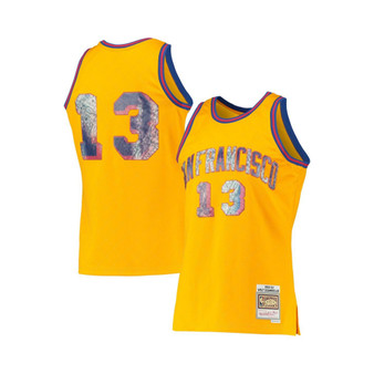 Men's Wilt Chamberlain Gold San Francisco Warriors 1962-63 Hardwood Classics 75th Anniversary Diamond Swingman Jersey
