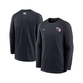 Men's Navy Cleveland Guardians Authentic Collection Logo Performance Long Sleeve T-shirt