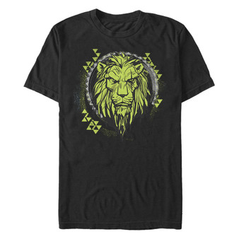 Disney Men's The Lion King Live Action Scar Geometric Circle, Short Sleeve T-Shirt