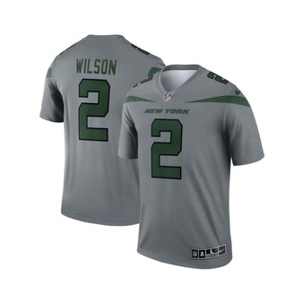 Men's Zach Wilson Gray New York Jets Inverted Legend Jersey