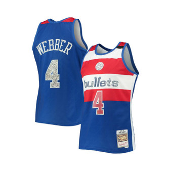 Men's Chris Webber Blue Washington Bullets 1996-97 Hardwood Classics 75th Anniversary Diamond Swingman Jersey