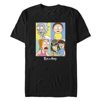 Men's Rick and Morty Color Shift Boxes Short Sleeve T-shirt