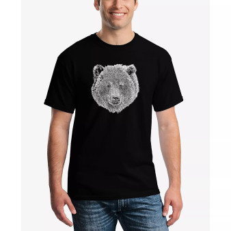 Men's Word Art Bear Face T-shirt