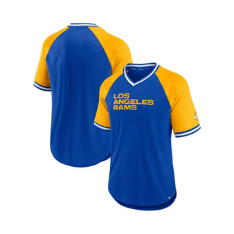 Men's Branded Royal Los Angeles Rams Second Wind Raglan V-Neck T-shirt