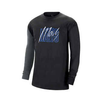 Men's Black Dallas Mavericks Courtside Versus Flight MAX90 Long Sleeve T-shirt